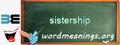 WordMeaning blackboard for sistership